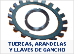Tuercas, arandelas y llaves de gancho
